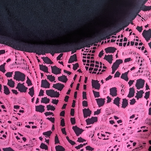 Lace Lined Sleeveless Top Pink 2xl - Picture 4 of 4